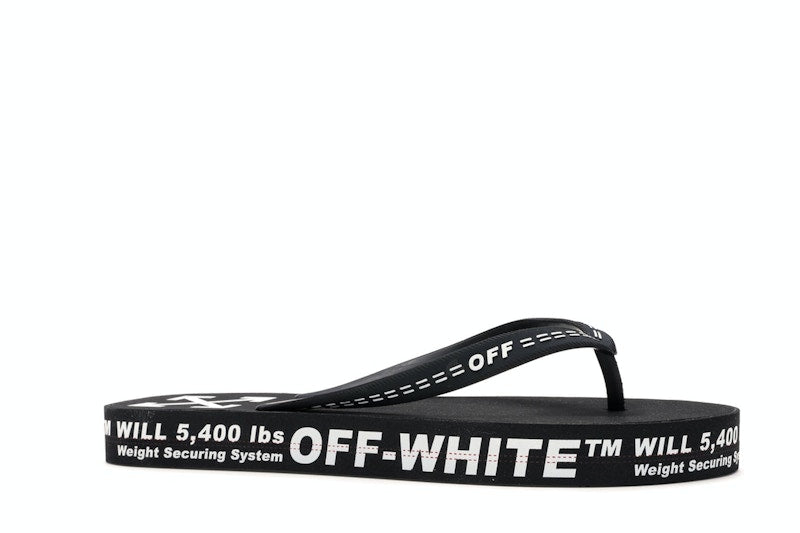 Off-White Logo Typographic Flip Flop Black SS20
