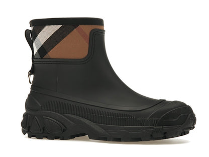 Burberry House Check Rain Boots Black Archive Beige (Women's)