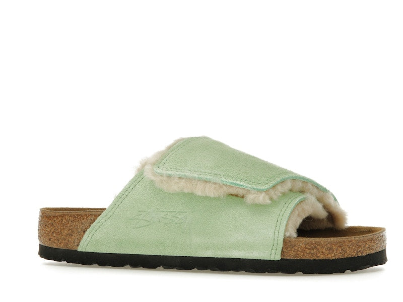 Birkenstock Solana Shearling Slide Stussy Washed Green