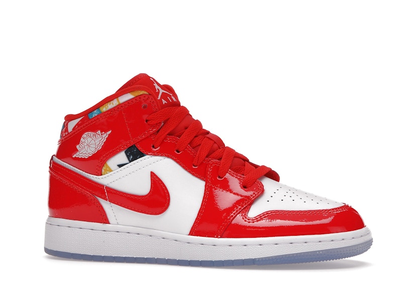 Jordan 1 Mid Barcelona Sweater Red Patent (GS)