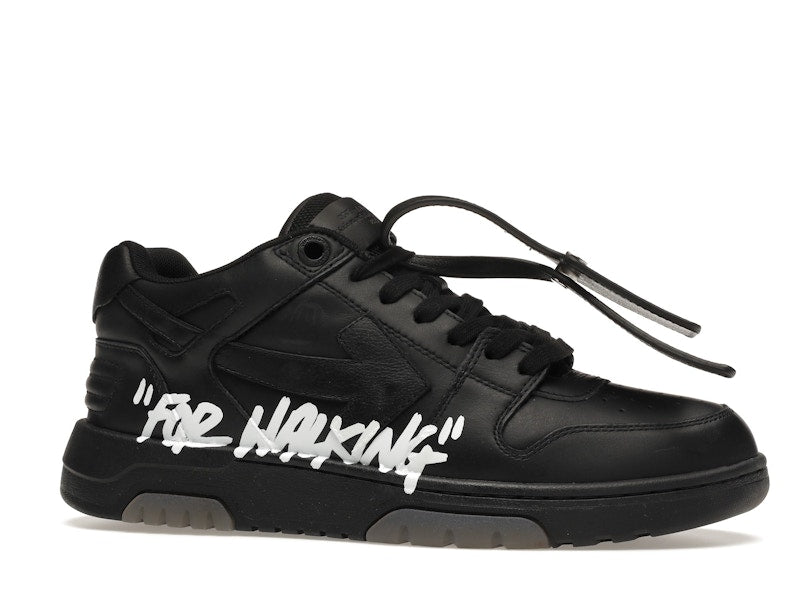 OFF-WHITE OOO Low Tops "For Walking" Black White