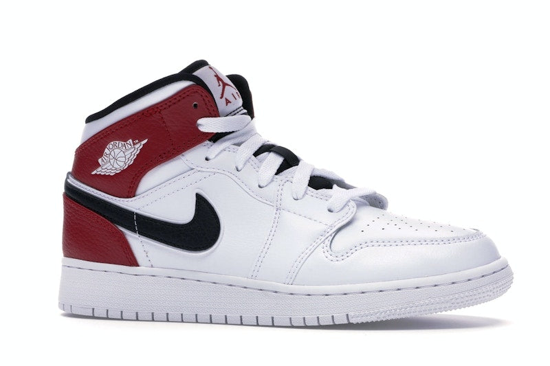 Jordan 1 Mid White Black Gym Red (GS)
