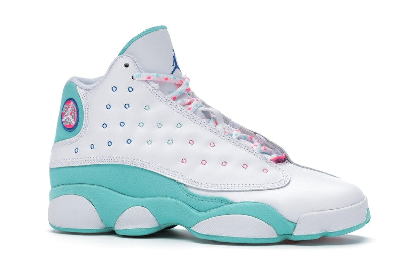 Jordan 13 Retro White Soar Green Pink (GS)