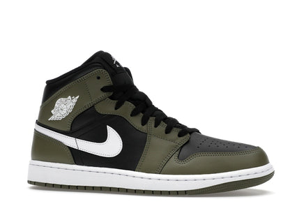 Jordan 1 Mid Black White Olive