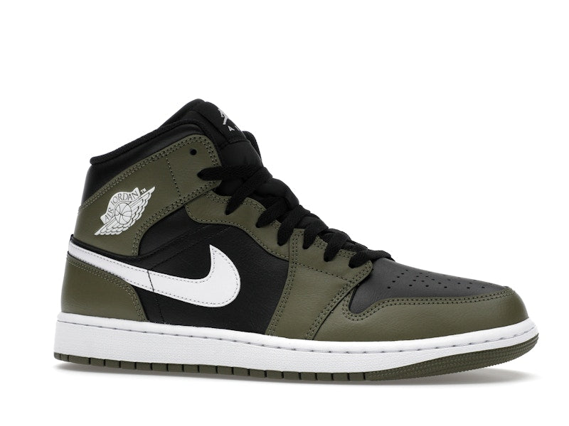 Jordan 1 Mid Black White Olive