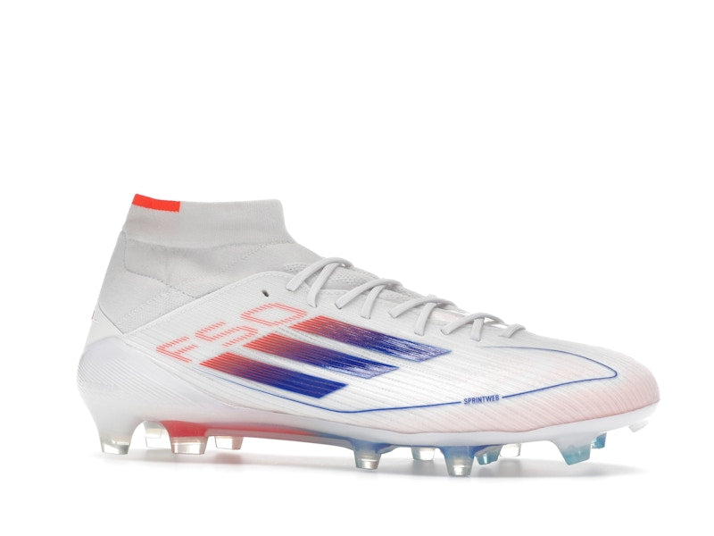 adidas F50 Elite Mid FG Cloud White Lucid Blue Solar Red (Women's)