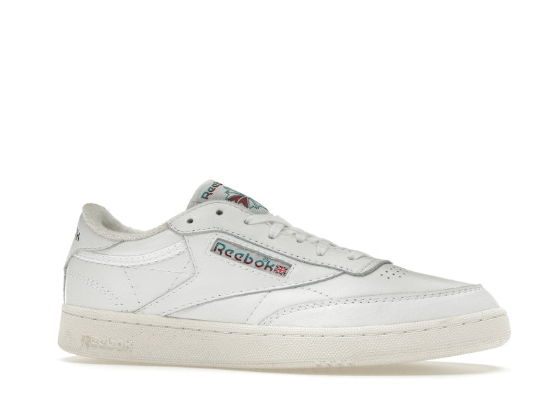Reebok Club C 85 White Teal Burgundy Logo