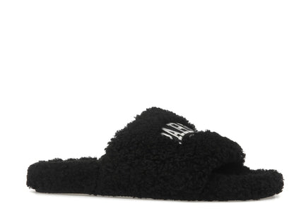 Balenciaga Paris Furry Slide Black