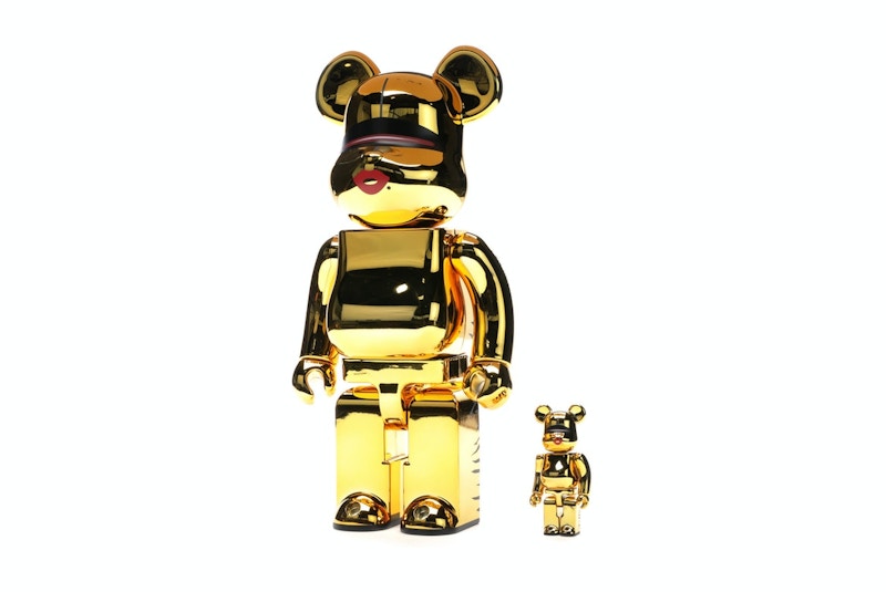 Bearbrick x Tyga x Hajime Sorayama 100% & 400% Set Gold