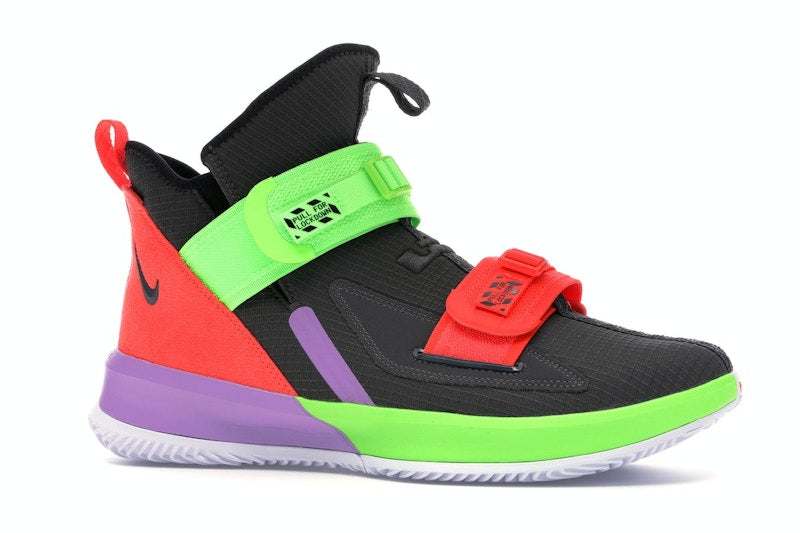 Nike LeBron Soldier 13 Thunder Grey Bright Crimson Electric Green
