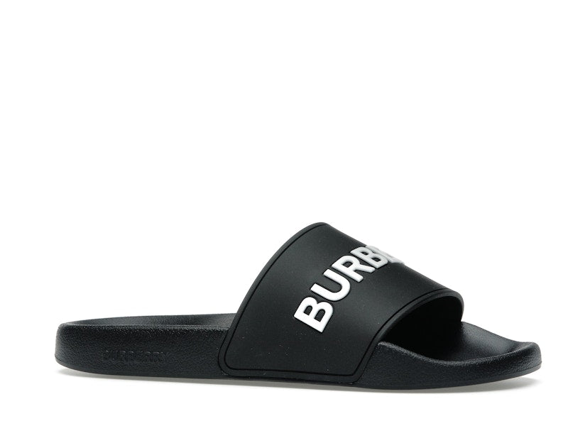 Burberry Logo Slides Black Optic White