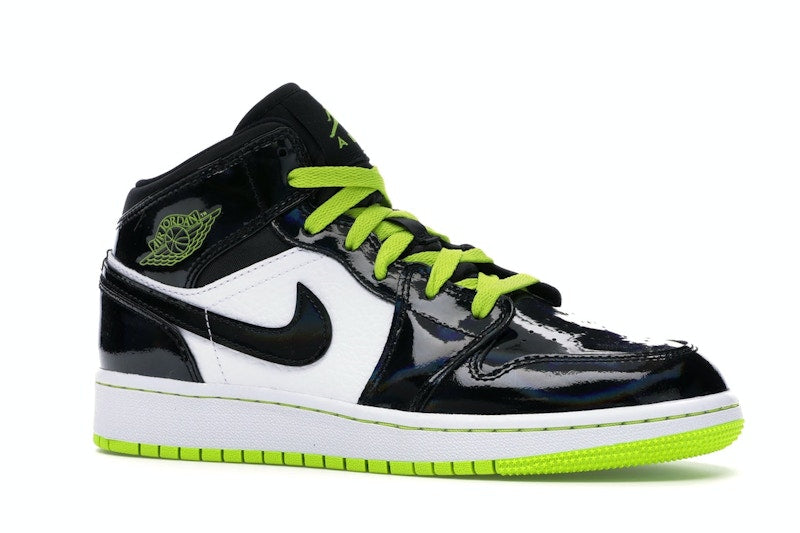 Jordan 1 Mid Black Cyber Mystic Green (GS)