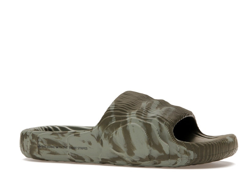 adidas Adilette 22 Slides Olive Strata Silver Green