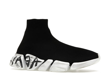 Balenciaga Speed 2.0 Graffiti Recycled Knit Black (Women's)