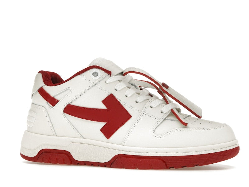OFF-WHITE Out Of Office OOO Low Tops White Burgundy