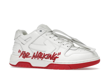 OFF-WHITE Out Of Office "OOO" Low Tops For Walking White White Red SS22