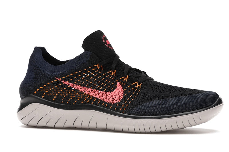 Nike Free RN Flyknit 2018 Black Flash Crimson Orange Peel
