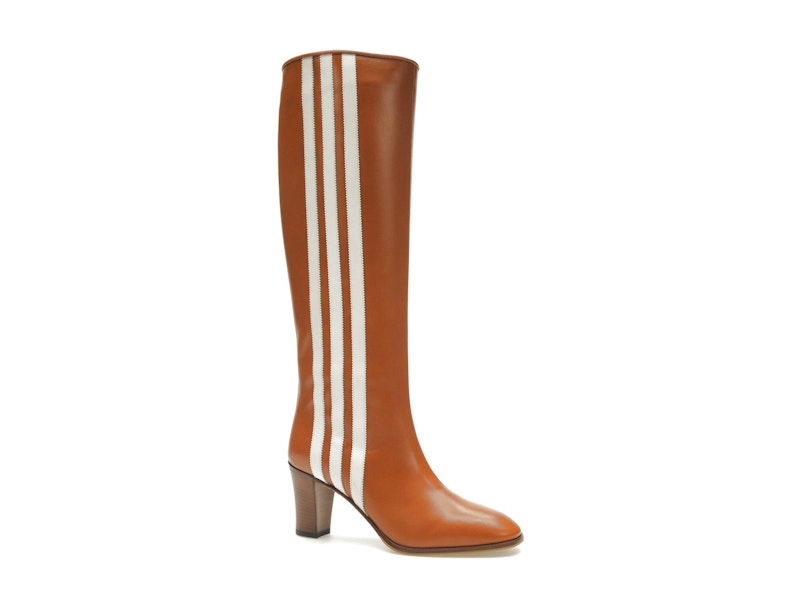 adidas x Gucci 73mm Knee-High Boots Cognac Leather