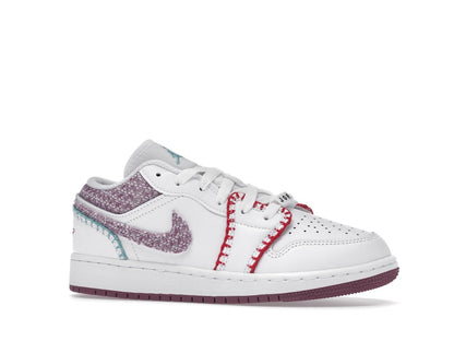 Jordan 1 Low White Light Bordeaux (GS)