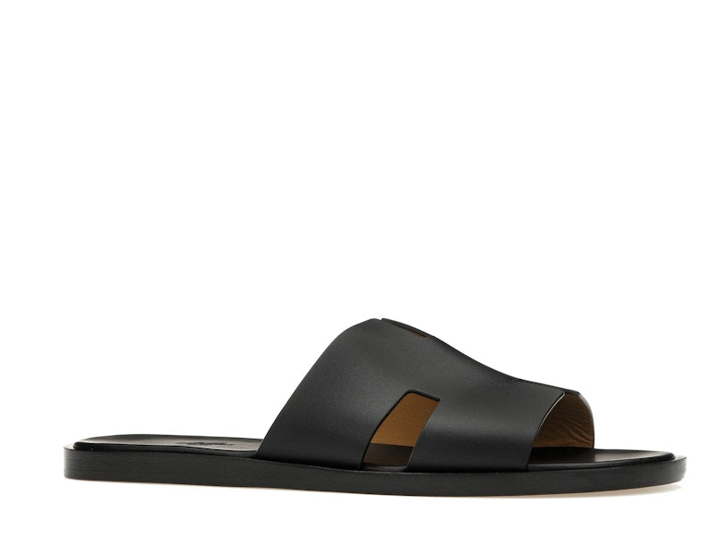 Hermes Izmir Sandal Noir Smooth Calfskin Leather