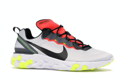 Nike React Element 55 Pure Platinum Bright Crimson Volt