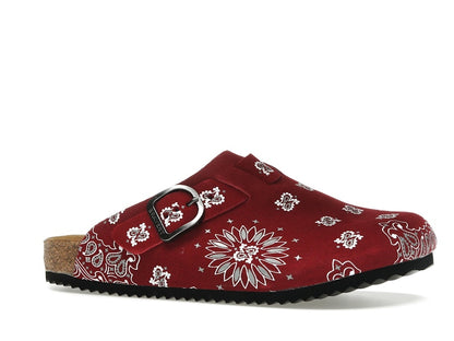 Bravest Studios Suede Paisley Clogs Burgundy