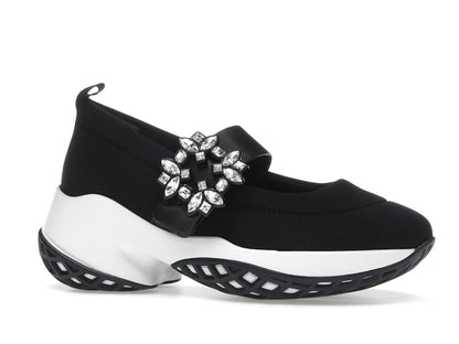 Roger Vivier Viv' Run Babies Black White Crystal Buckle (Women's)