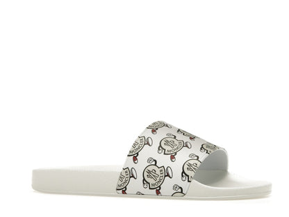 Moncler Basile Slide Logo Print White