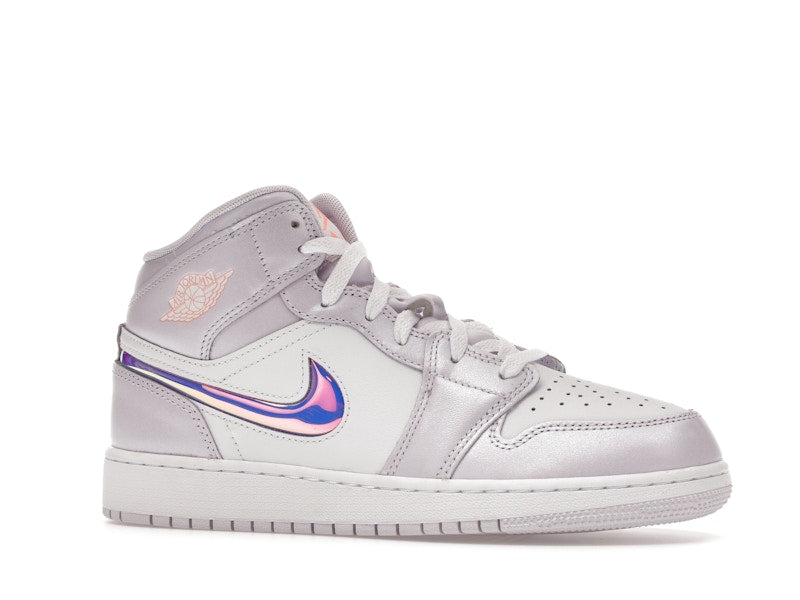 Jordan 1 Mid SE Barely Grape Iridescent Swoosh (GS)