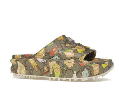 Gucci x Pikarar GG Animal Print Slide Beige Multi (Women's)