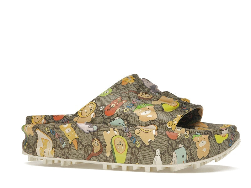 Gucci x Pikarar GG Animal Print Slide Beige Multi (Women's)