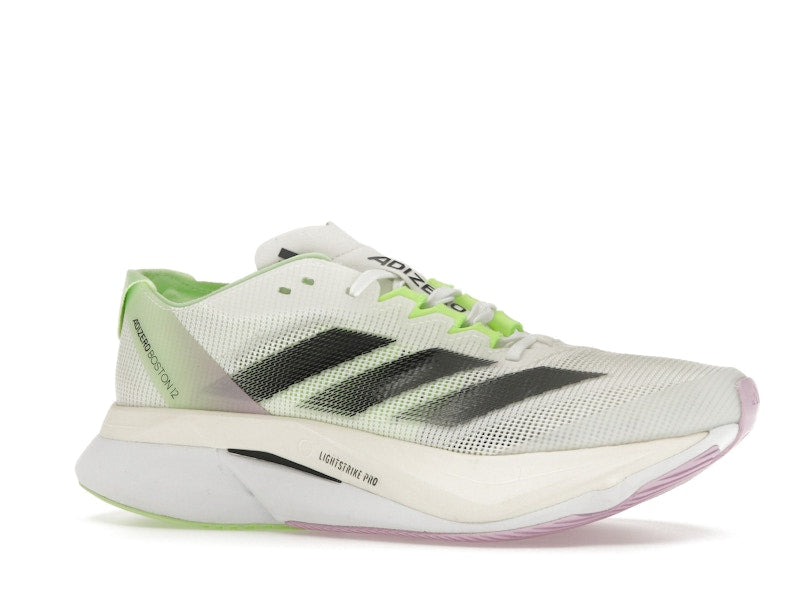 adidas Adizero Boston 12 Cloud White Core Black Green Spark