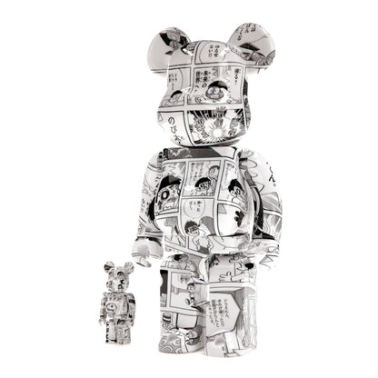 Bearbrick Doraemon (Comic Ver.) 100% & 400% Set Black & White