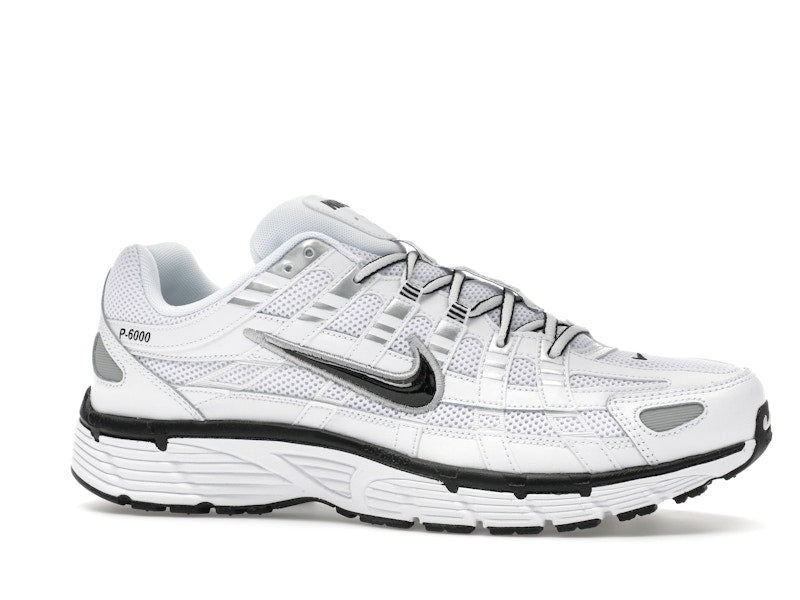 Nike P-6000 White Metallic Silver Black