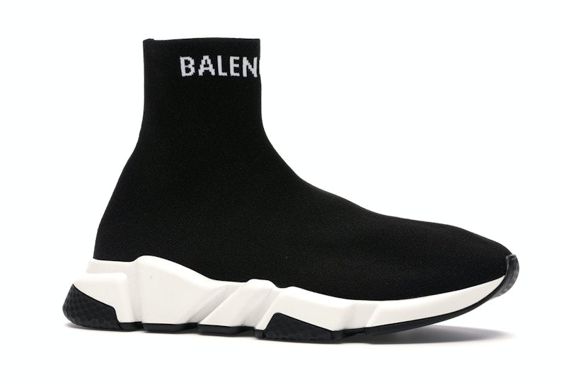 Balenciaga Speed Sock Slip-On Black White