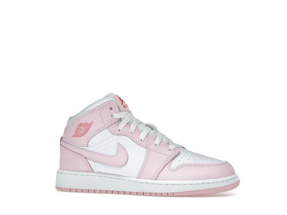 Jordan 1 Mid Pink Foam Fire Red (GS)