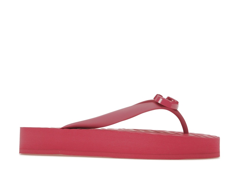 Gucci Chevron Thong Sandal Pink Rubber