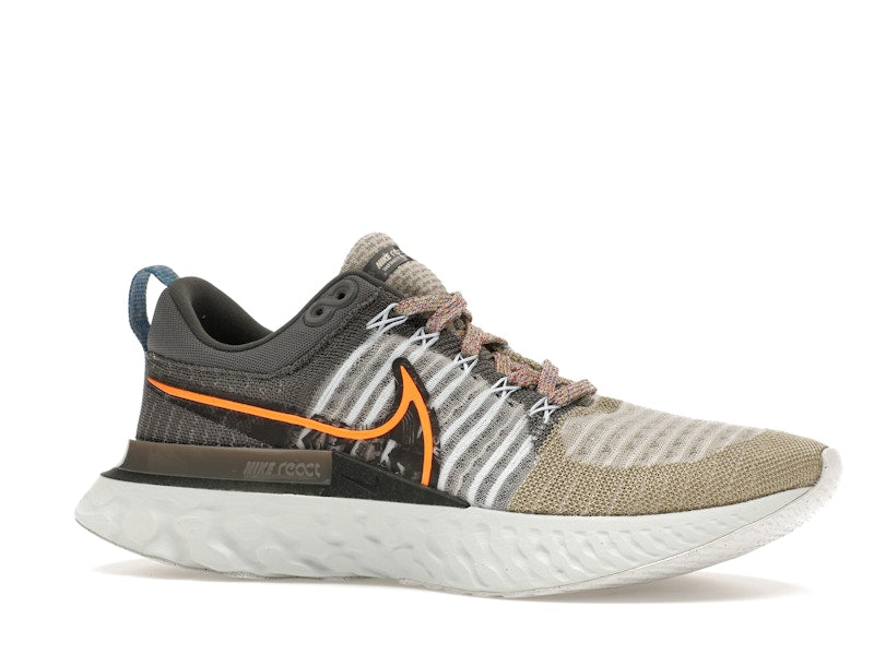 Nike React Infinity Run Flyknit 2 Light Bone Grey Orange