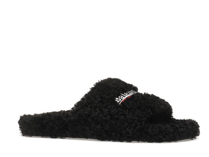 Balenciaga Furry Slide Black