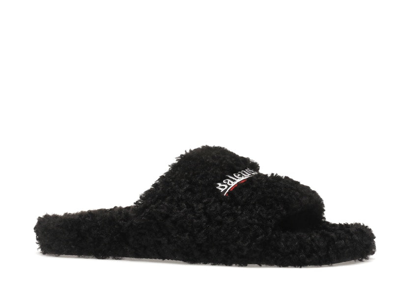 Balenciaga Furry Slide Black
