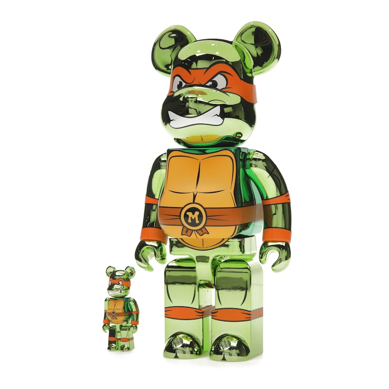 Bearbrick x Teenage Mutant Ninja Turtles Michelangelo 100% & 400% Set