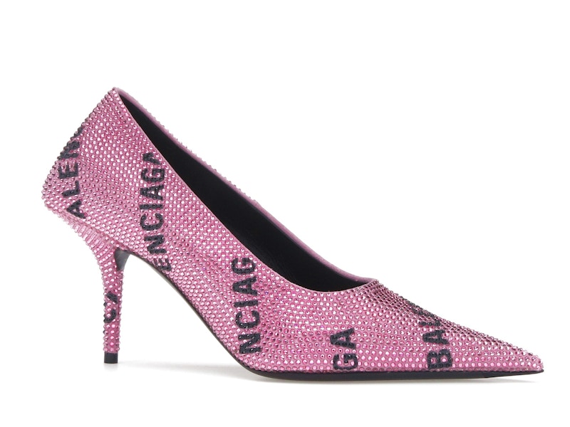 Balenciaga Square Knife Embellished Pumps Pink Black (Women's)