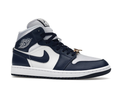 Jordan 1 Mid Football Grey White Midnight Navy (Women's)