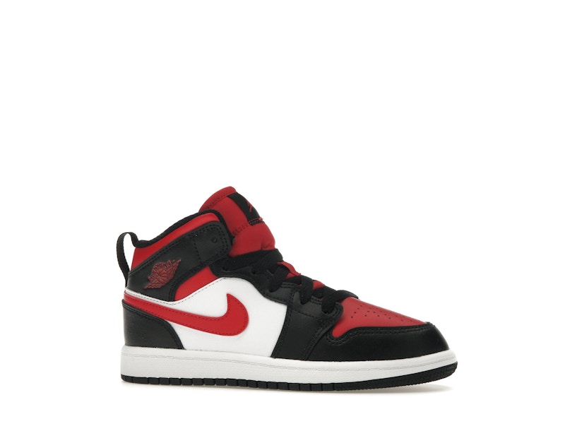Jordan 1 Mid Black Fire Red (PS)