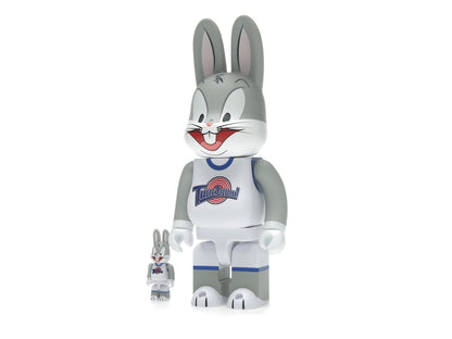 Bearbrick x Space Jam Rabbrick Bugs Bunny 100% & 400% Set Grey