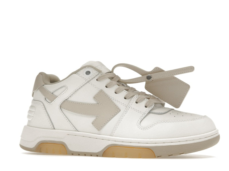 OFF-WHITE Out Of Office OOO Low Tops White Beige
