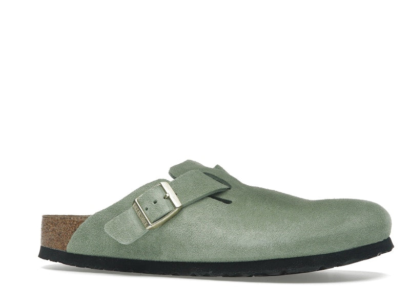 Birkenstock Boston Soft Footbed Suede Green Tea (Narrow Fit)