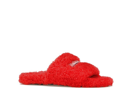 Balenciaga Furry Slide Red White (Women's)