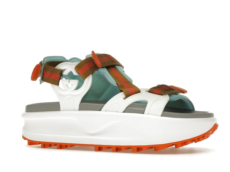 Gucci Colour Block Platform Sandal White Blue Orange (Women's)