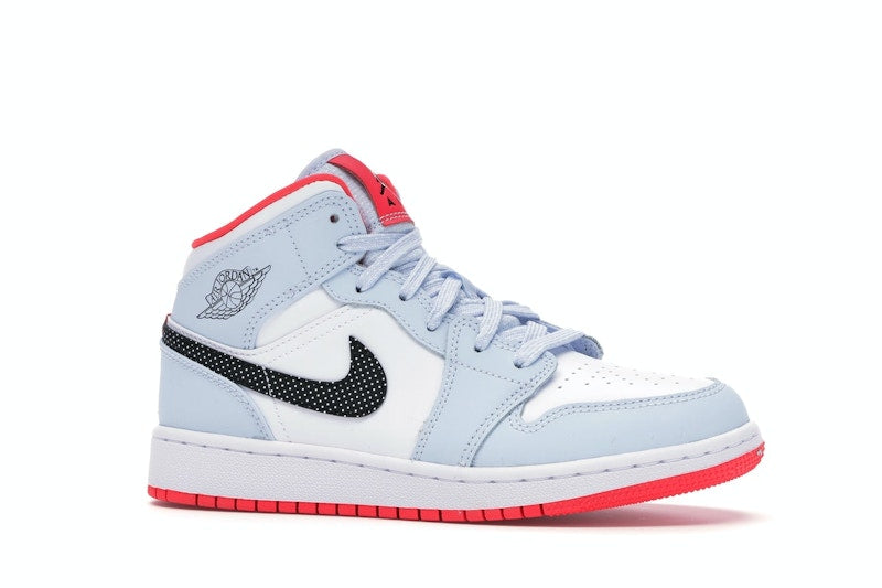 Jordan 1 Mid Half Blue Polka Dot Swoosh (GS)
